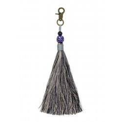 Porte-clé pompon gris noir - Bibop et Lula
