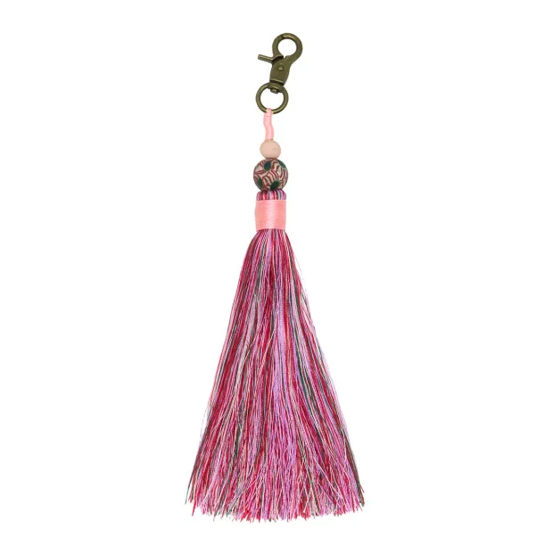Porte-clé pompon rose