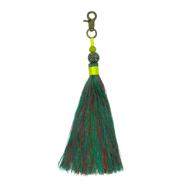 Porte-clé pompon vert