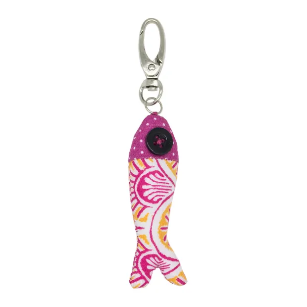 Porte-clé sardine rose