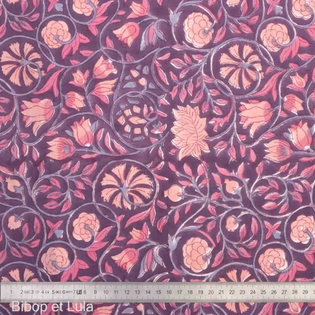 Tissu block print indien Karavadi