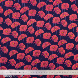 Tissu viscose Champ de Coquelicots - Bibop et Lula