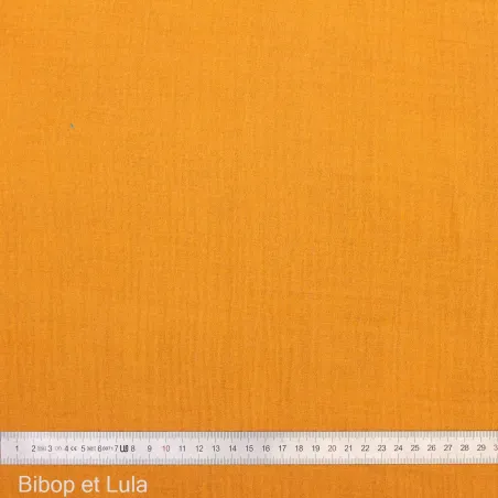 Double gaze de coton Jaune Moutarde