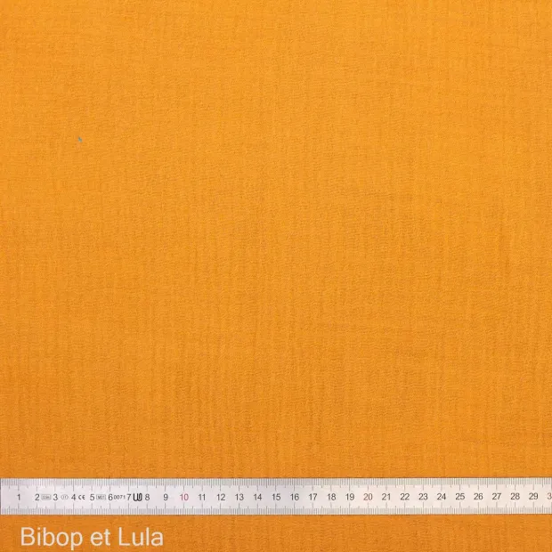 Double gaze de coton Jaune Moutarde