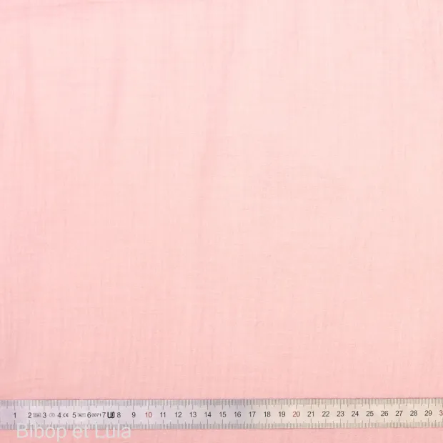 Double gaze de coton Misty Rose
