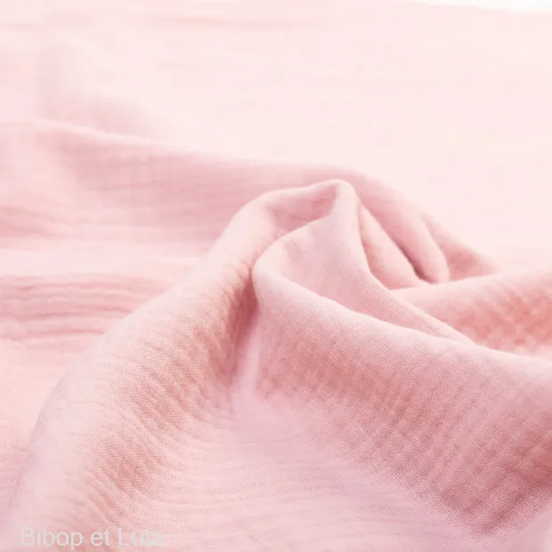 Double gaze de coton Misty Rose