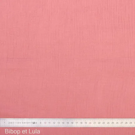 Double gaze de coton Rose Saumon