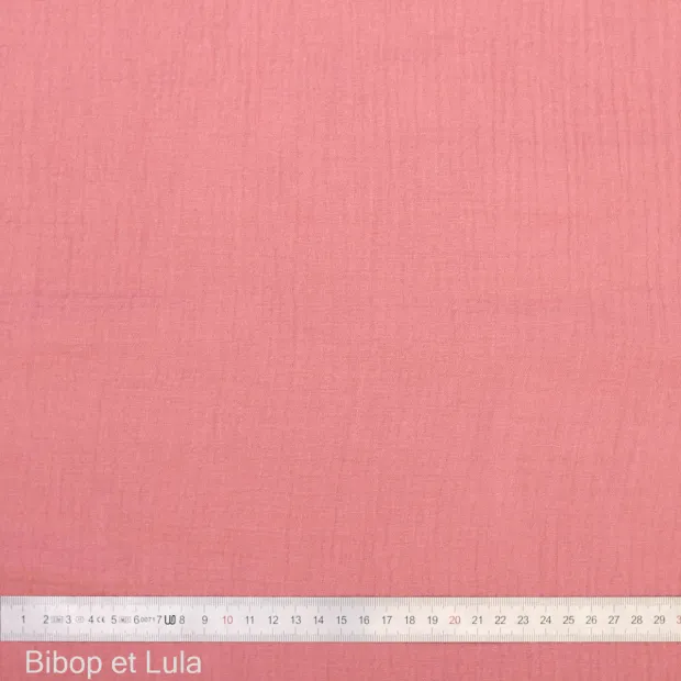 Double gaze de coton Rose Saumon