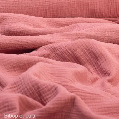 Double gaze de coton Rose Saumon