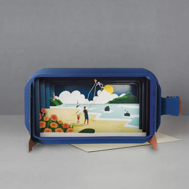 3D Pop Up Carte Postale Cerf-Volant