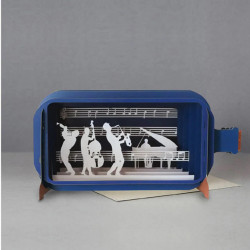 3D Pop Up Carte Postale Music Band - Bibop et Lula
