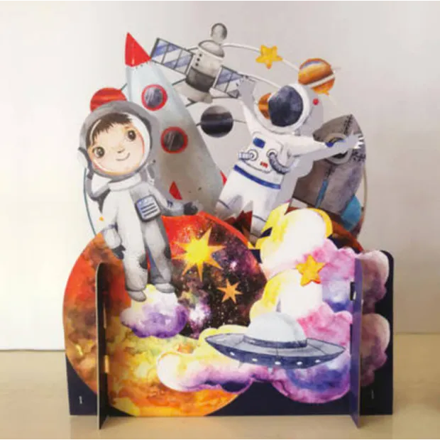 3D Pop Up Carte Anniversaire Enfant Astronaute