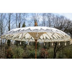 Parasol balinais écru coton diamètre 225cm - Bibop et Lula