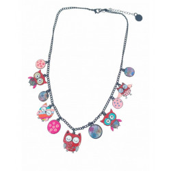 Collier Chouettes rouge - Bibop et Lula