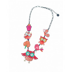 Collier Hiboux Rouge - Bibop et Lula