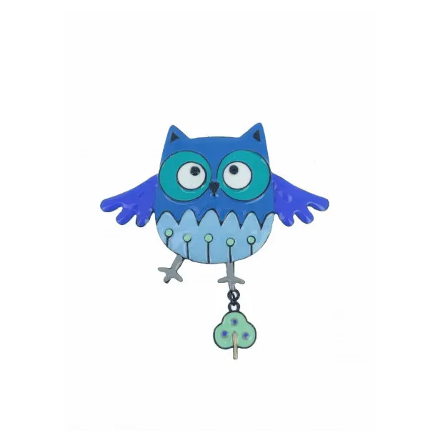 Broche Hibou bleu