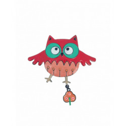 Broche Hibou rouge - Bibop et Lula