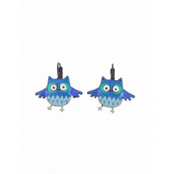 Boucles d'oreilles Hiboux bleus - Bibop et Lula