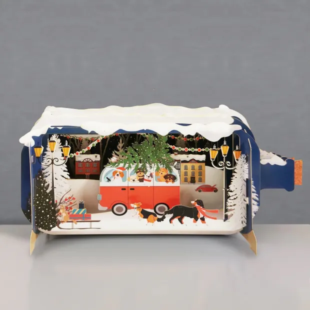3D Pop Up Carte Postale "Van de Noël "