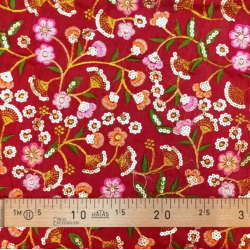 Tissu indien Bollywood brodé de sequins Salawas - Bibop et Lula