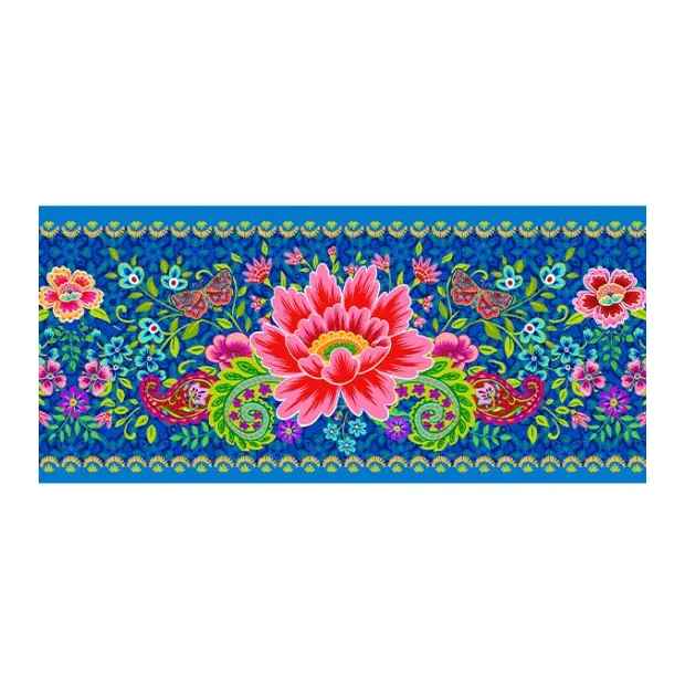 Bordure velours Pushkar bleu