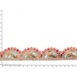Galon dentelle broderie anglaise 50mm 5cm écru