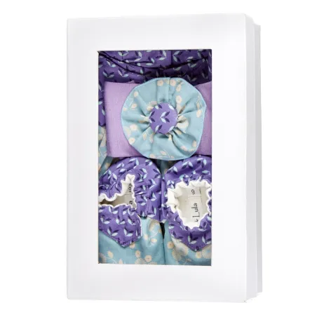 Coffret de naissance fille 0-6 mois bleu et violet