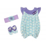 Coffret de naissance fille 0-6 mois bleu et violet - Bibop et Lula