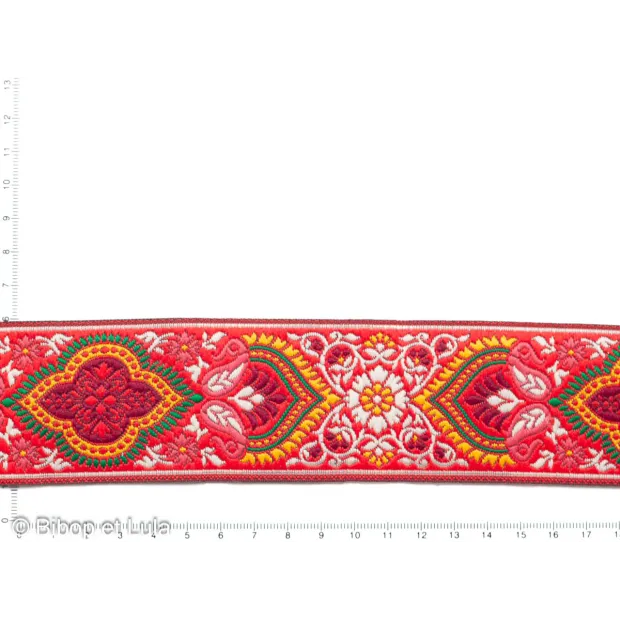 Galon ruban indien brodé Srinagar rouge