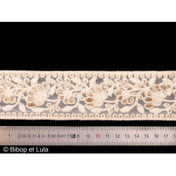 Galon ruban tulle brodé mariage crème 6 - Bibop et Lula