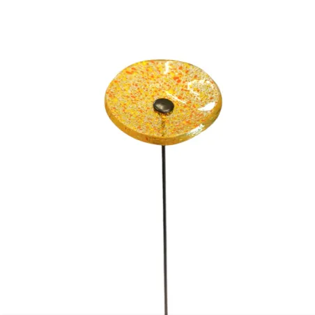 Fleurs en verre jaune et orange moucheté coquelicots - Petit