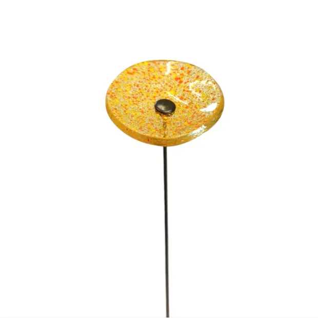 Fleurs en verre jaune et orange moucheté coquelicots - Petit