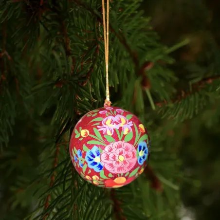 Boule de Noël Sanjay rose