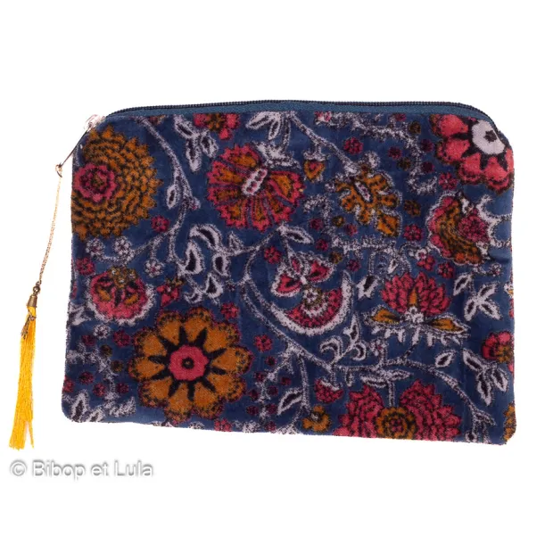 Pochette plate velours Isana