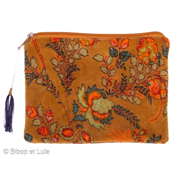 Pochette velours Calie jaune
