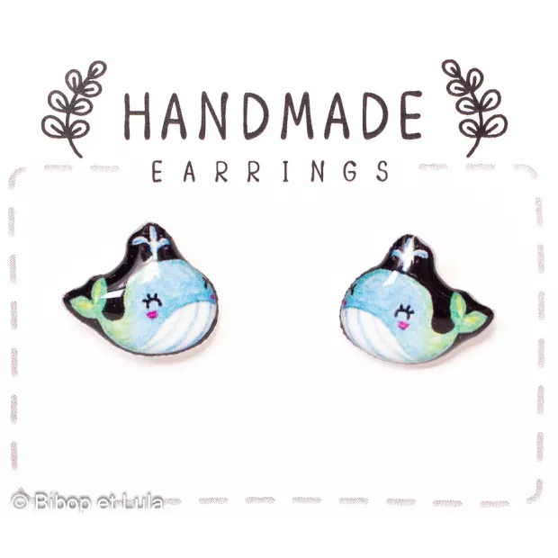Puces d'oreilles Baleine bleues