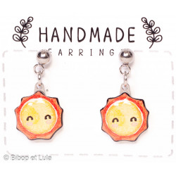 Boucles d'oreilles clous, Soleil - Bibop et Lula
