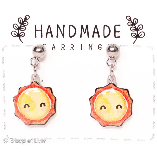 Boucles d'oreilles clous, Soleil