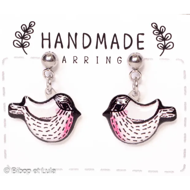 Boucles d'oreilles clous, Birds