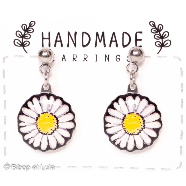 Boucles d'oreilles clous, Pâquerettes