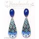 Boucles d'oreilles clous pendantes , Blue drop - Bibop et Lula