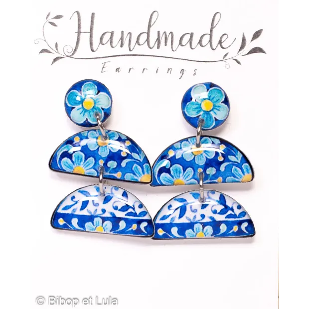 Boucles d'oreilles clous pendantes , Porto