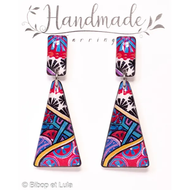 Boucles d'oreilles clous pendantes , Mexico