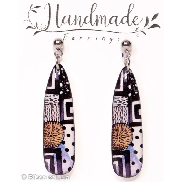 Boucles d'oreilles clous pendantes , Prague