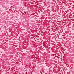 Coton Batik fleurs framboise - Bibop et Lula