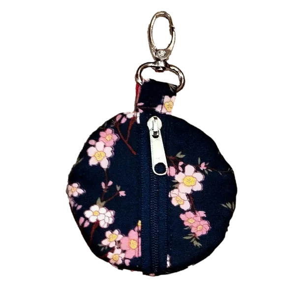 Porte-clé porte-monnaie rond Kitami rose