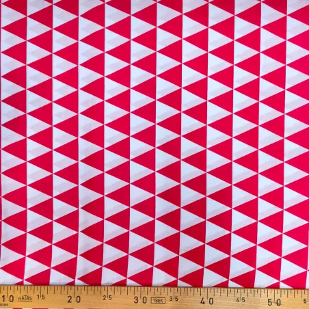 Tissu coton Triangles rouges