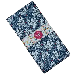  Coupon Tissu Fleuri Bleu - 60 X 81 Cm - Petit Coton Fin - Neuf - Fabriqué En France