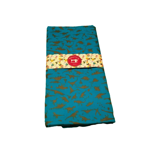 Coupon tissu 1 mètre Dino blue
