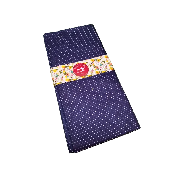Coupon tissu 1 mètre petits pois marine